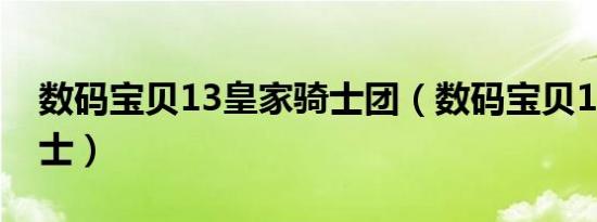 数码宝贝13皇家骑士团（数码宝贝13皇家骑士）