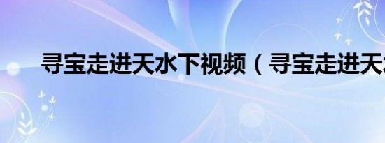 寻宝走进天水下视频（寻宝走进天水）