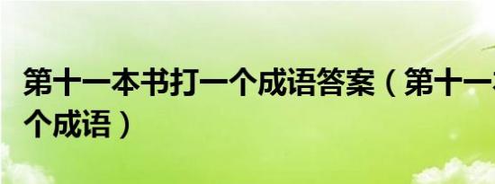 第十一本书打一个成语答案（第十一本书打一个成语）