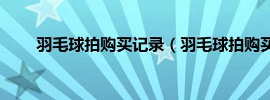 羽毛球拍购买记录（羽毛球拍购买）