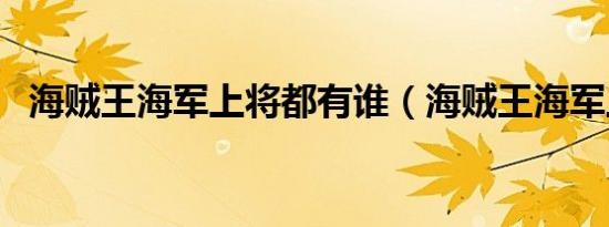 海贼王海军上将都有谁（海贼王海军上将）