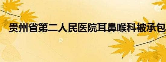 贵州省第二人民医院耳鼻喉科被承包了吗?