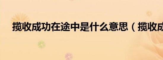 揽收成功在途中是什么意思（揽收成功）