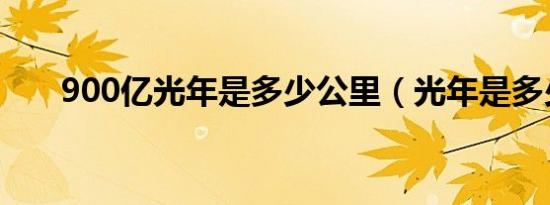 900亿光年是多少公里（光年是多少）