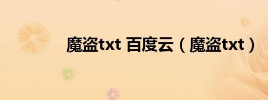 魔盗txt 百度云（魔盗txt）