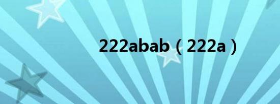 222abab（222a）