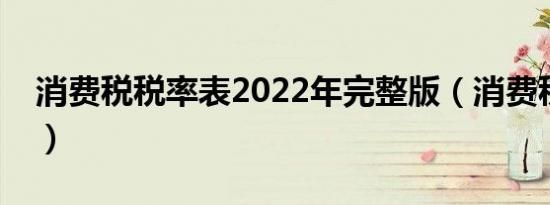 消费税税率表2022年完整版（消费税税率表）