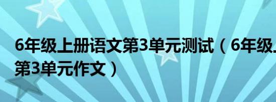 6年级上册语文第3单元测试（6年级上册语文第3单元作文）