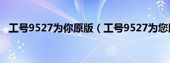 工号9527为你原版（工号9527为您服务）