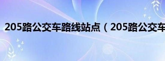 205路公交车路线站点（205路公交车路线）