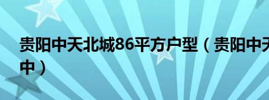 贵阳中天北城86平方户型（贵阳中天北京四中）