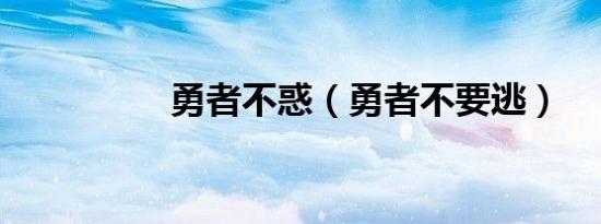 勇者不惑（勇者不要逃）