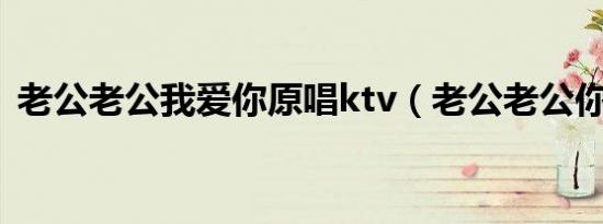 老公老公我爱你原唱ktv（老公老公你很累）