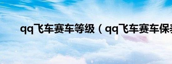 qq飞车赛车等级（qq飞车赛车保养）