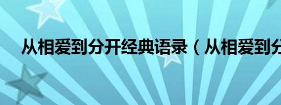 从相爱到分开经典语录（从相爱到分开）