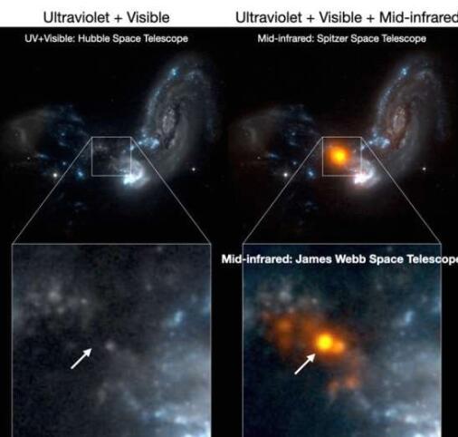 发光合并星系的引擎首次被精确定位