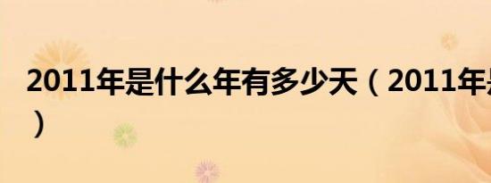 2011年是什么年有多少天（2011年是什么年）