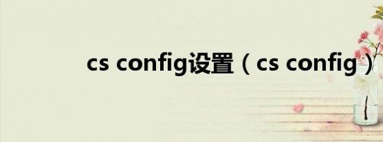 cs config设置（cs config）