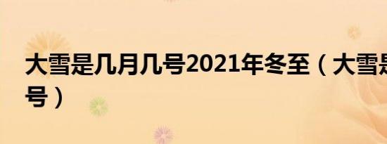 大雪是几月几号2021年冬至（大雪是几月几号）