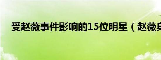 受赵薇事件影响的15位明星（赵薇身亡）