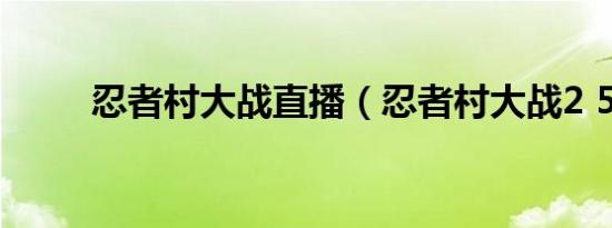 忍者村大战直播（忍者村大战2 5）