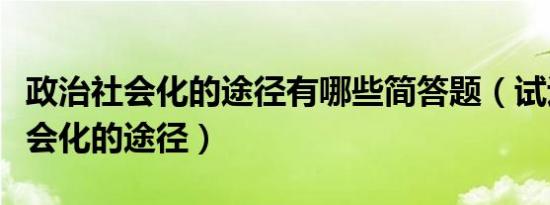 政治社会化的途径有哪些简答题（试述政治社会化的途径）