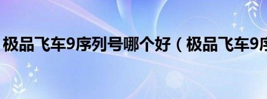 极品飞车9序列号哪个好（极品飞车9序列号）