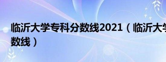 临沂大学专科分数线2021（临沂大学专科分数线）