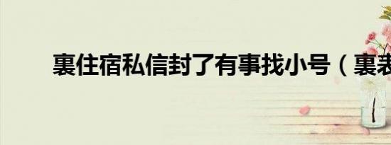 裏住宿私信封了有事找小号（裏表）