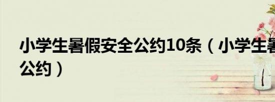 小学生暑假安全公约10条（小学生暑假安全公约）