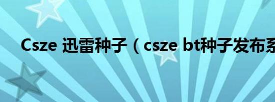 Csze 迅雷种子（csze bt种子发布系统）