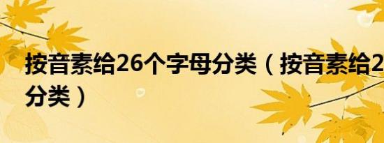 按音素给26个字母分类（按音素给26个字母分类）