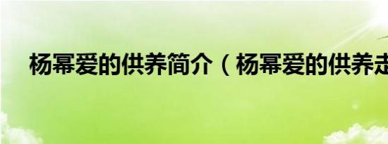 杨幂爱的供养简介（杨幂爱的供养走音）