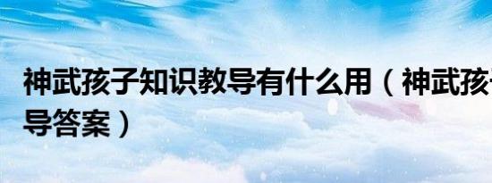 神武孩子知识教导有什么用（神武孩子知识教导答案）