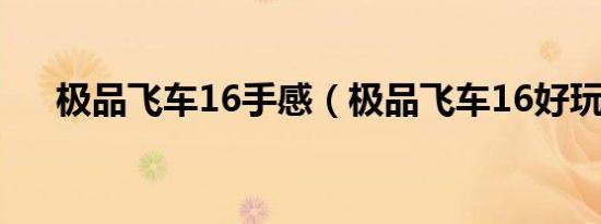 极品飞车16手感（极品飞车16好玩吗）