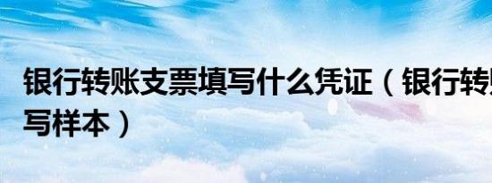 银行转账支票填写什么凭证（银行转账支票填写样本）