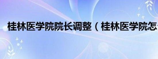 桂林医学院院长调整（桂林医学院怎么样）