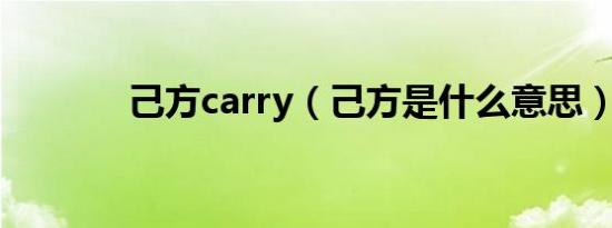 己方carry（己方是什么意思）