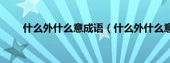 什么外什么意成语（什么外什么意）