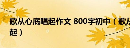 歌从心底唱起作文 800字初中（歌从心底唱起）