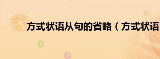 方式状语从句的省略（方式状语）