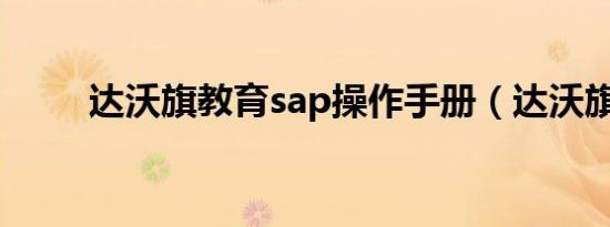 达沃旗教育sap操作手册（达沃旗）