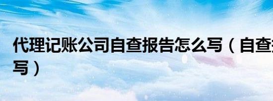 代理记账公司自查报告怎么写（自查报告怎么写）