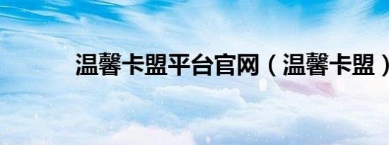 温馨卡盟平台官网（温馨卡盟）