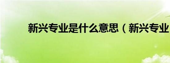 新兴专业是什么意思（新兴专业）