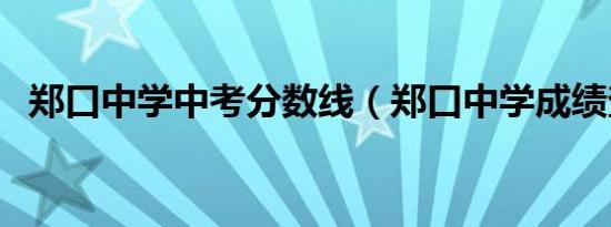 郑口中学中考分数线（郑口中学成绩查询）