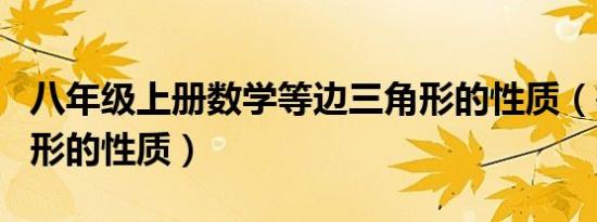 八年级上册数学等边三角形的性质（等边三角形的性质）