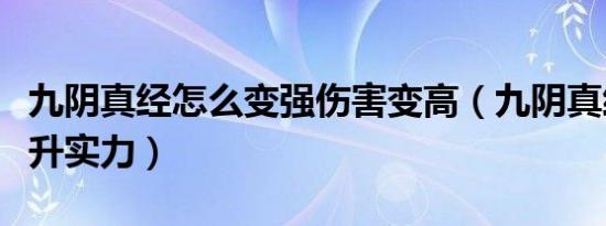 九阴真经怎么变强伤害变高（九阴真经怎么提升实力）