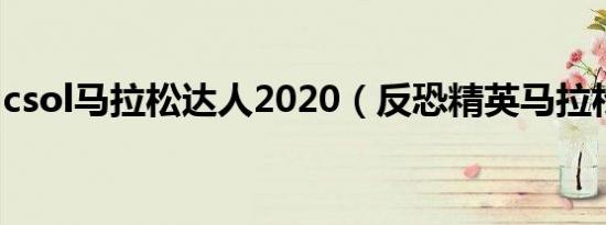 csol马拉松达人2020（反恐精英马拉松达人）