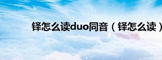 铎怎么读duo同音（铎怎么读）